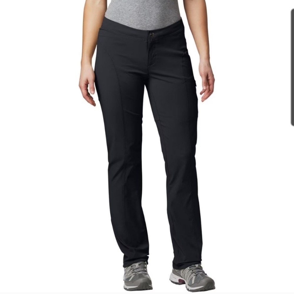 Columbia Black Straight Leg Pants Stretch Pull On Womens Size Small Hiking Upf50